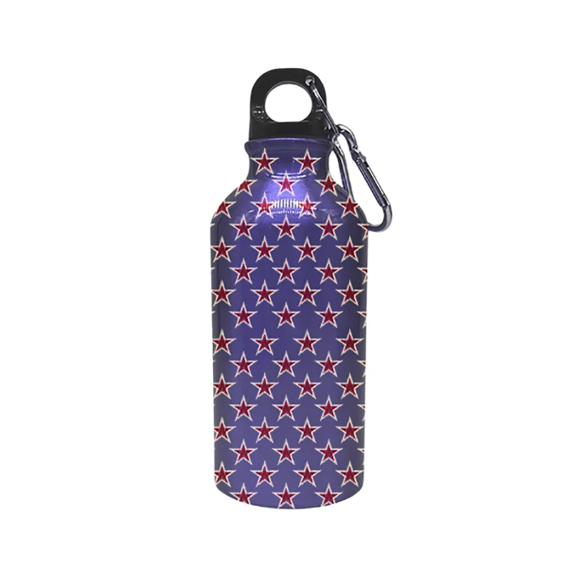 Red and Purple Star Patterned Stainless Steel Sports Bottle